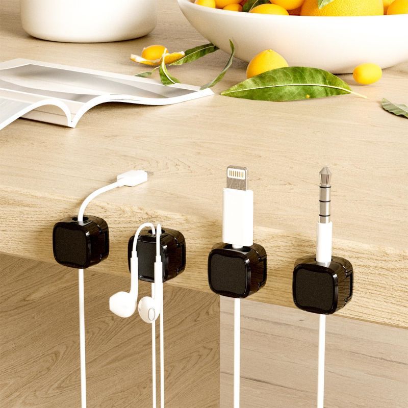 Magnetic Cable Clip – Under Desk Cable Management, Adjustable Cord Holder, Wire Organizer & Cable Keeper