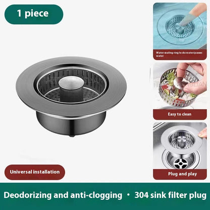 Kitchen Sink Strainer with Bounce Core Stopper