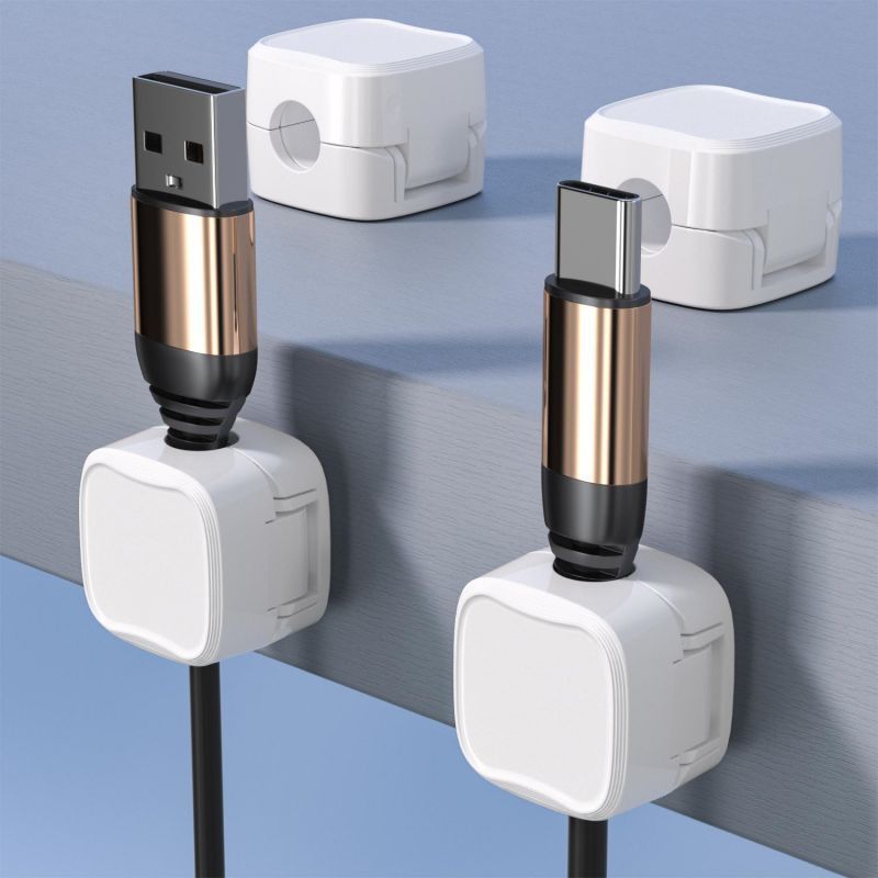 Magnetic Cable Clip – Under Desk Cable Management, Adjustable Cord Holder, Wire Organizer & Cable Keeper