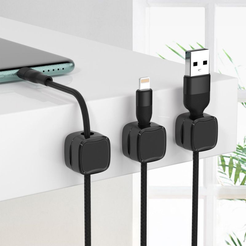 Magnetic Cable Clip – Under Desk Cable Management, Adjustable Cord Holder, Wire Organizer & Cable Keeper