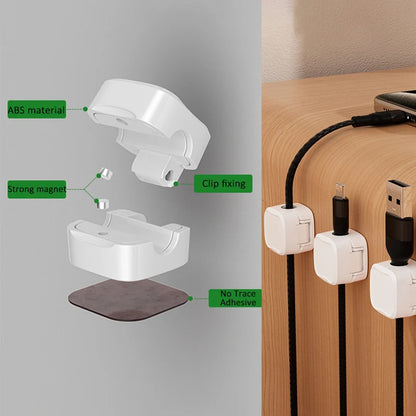 Magnetic Cable Clip – Under Desk Cable Management, Adjustable Cord Holder, Wire Organizer & Cable Keeper