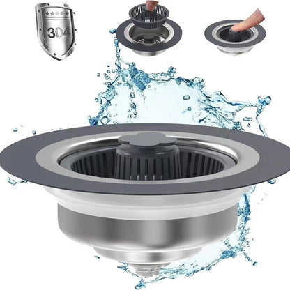 Kitchen Sink Strainer with Bounce Core Stopper